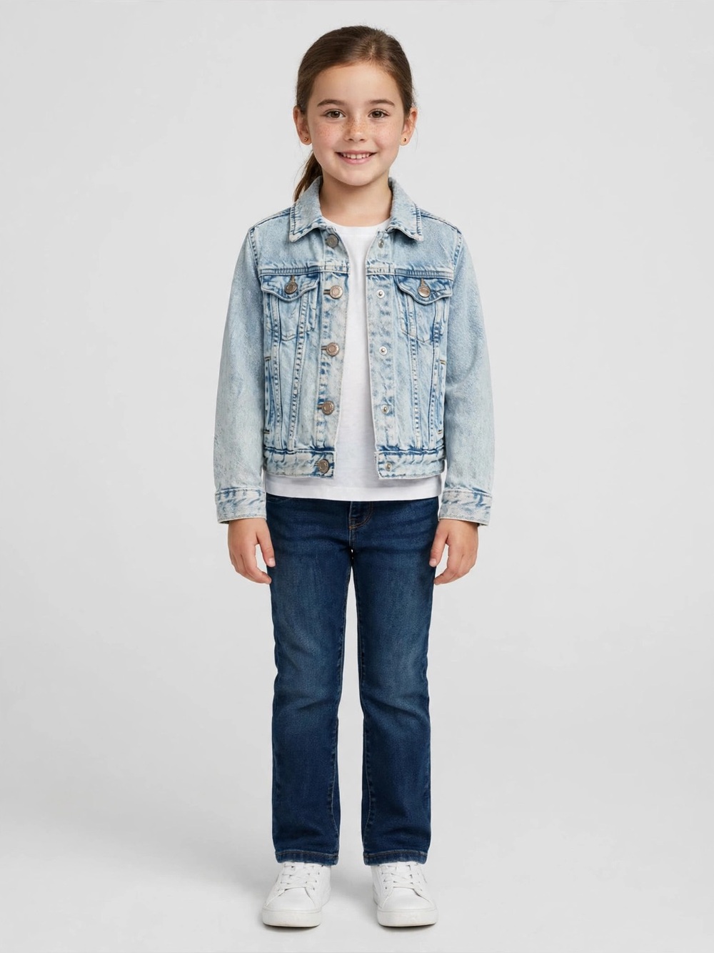 GAP Light Wash Kids Denim Jacket in Faded Blue